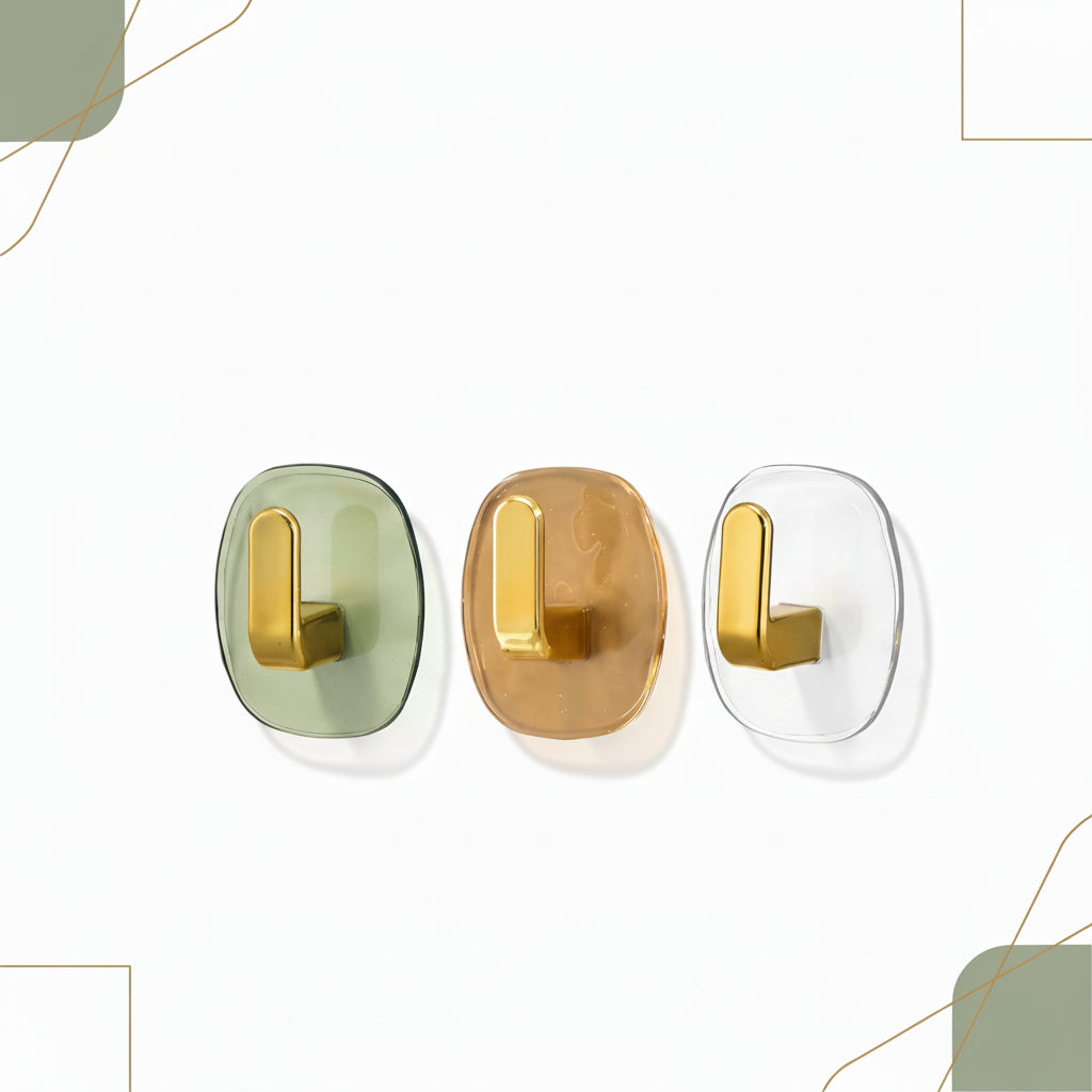 4pcs Set Easy-Install Adhesive Wall Hooks – No Drill, Heavy-Duty & Stylish Design,Bathroom & Closet