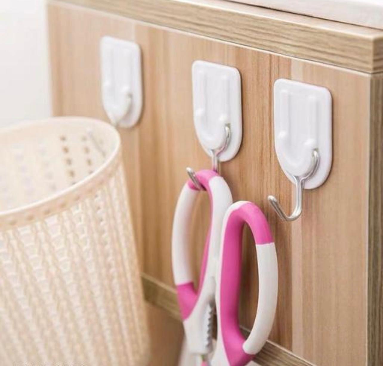 4 قطع خطافات لاصقة سهلة التركيب - خطافات حائط قوية بدون حفر