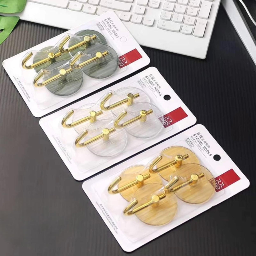 4pcs Wall-Mounted Hooks – No-Drill, Self-Adhesive, Durable & Stylish