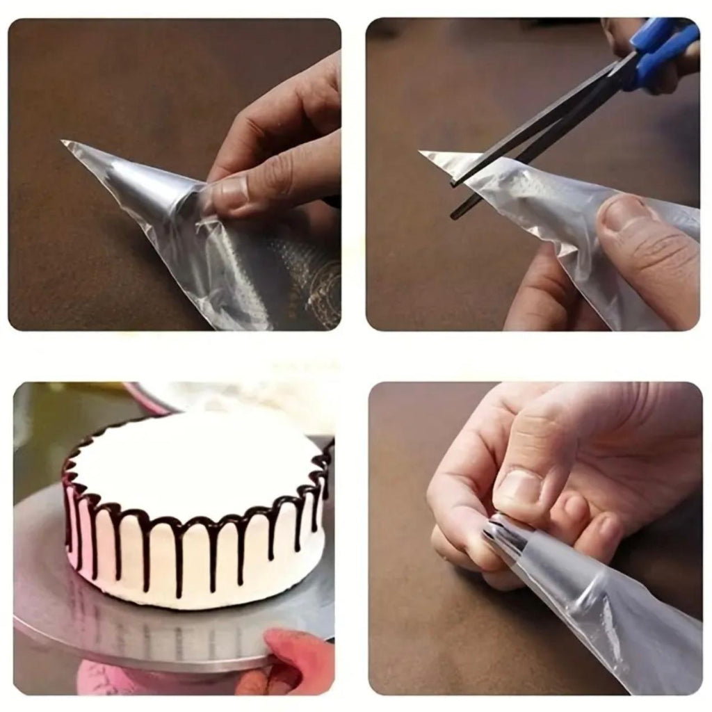 100pcs XXL Thickened Disposable Piping Bags β Heavy-Duty Pastry Bags for Cake, Cupcake & Cookie Decoration