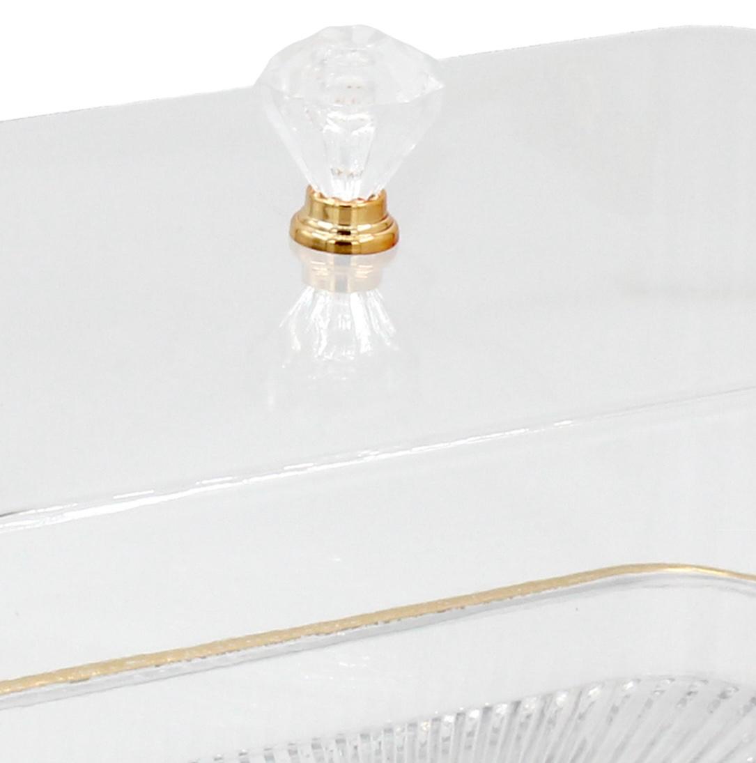 أطباق فواكه على شكل أطباق حلوى شفافة قابلة للتخصيص مع غطاء لغرفة المعيشة وطاولة القهوة وصينية الكيك مع قاعدة