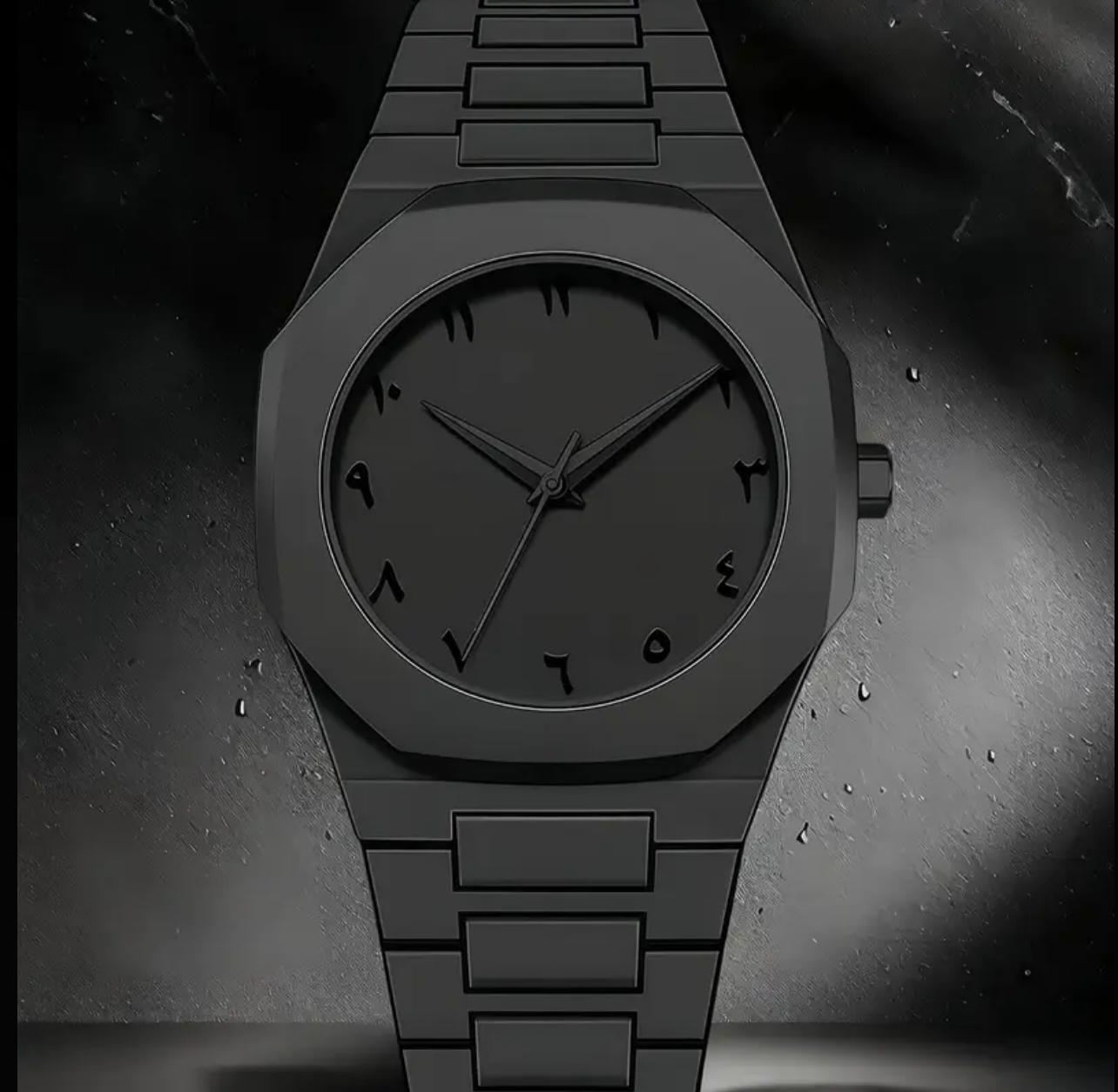 Unisex Fashion Aura Watch – Sleek Black Dial with Durable Resin Strap