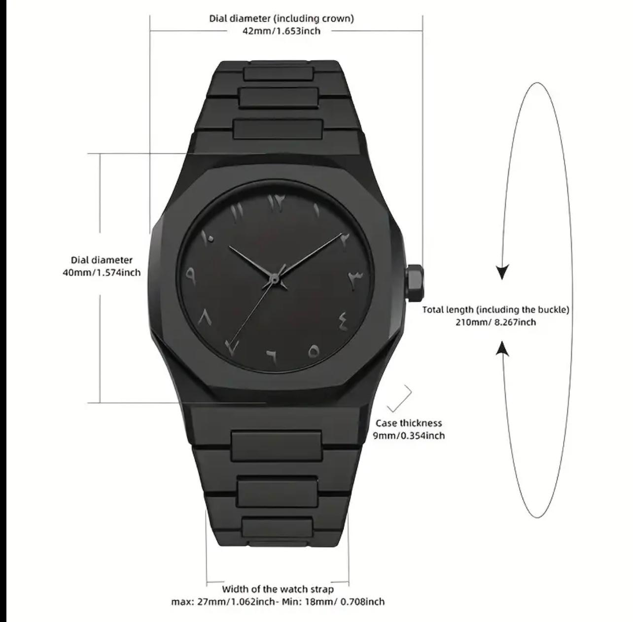 Unisex Fashion Aura Watch – Sleek Black Dial with Durable Resin Strap