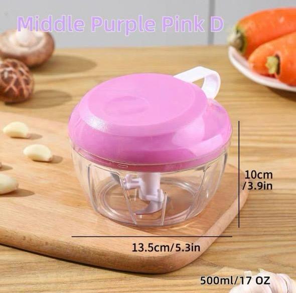 مفرمة طعام يدوية، شفرات قوية لتقطيع الخضار والفواكه بسرعة وسهولة