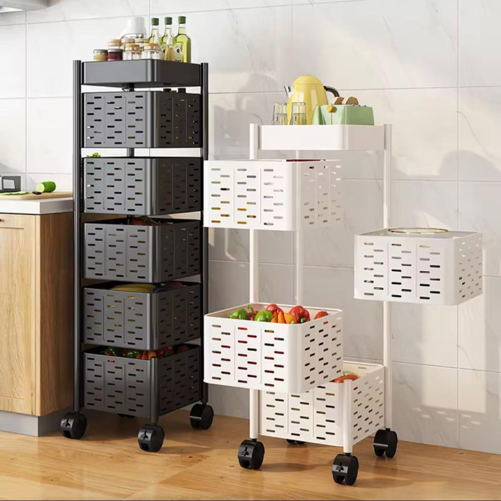 3 Tier Rotating Storage Kitchen Rack Shelf, Fruit Vegetable OrganizerĀ UtilityĀ Cart,Home oraganization