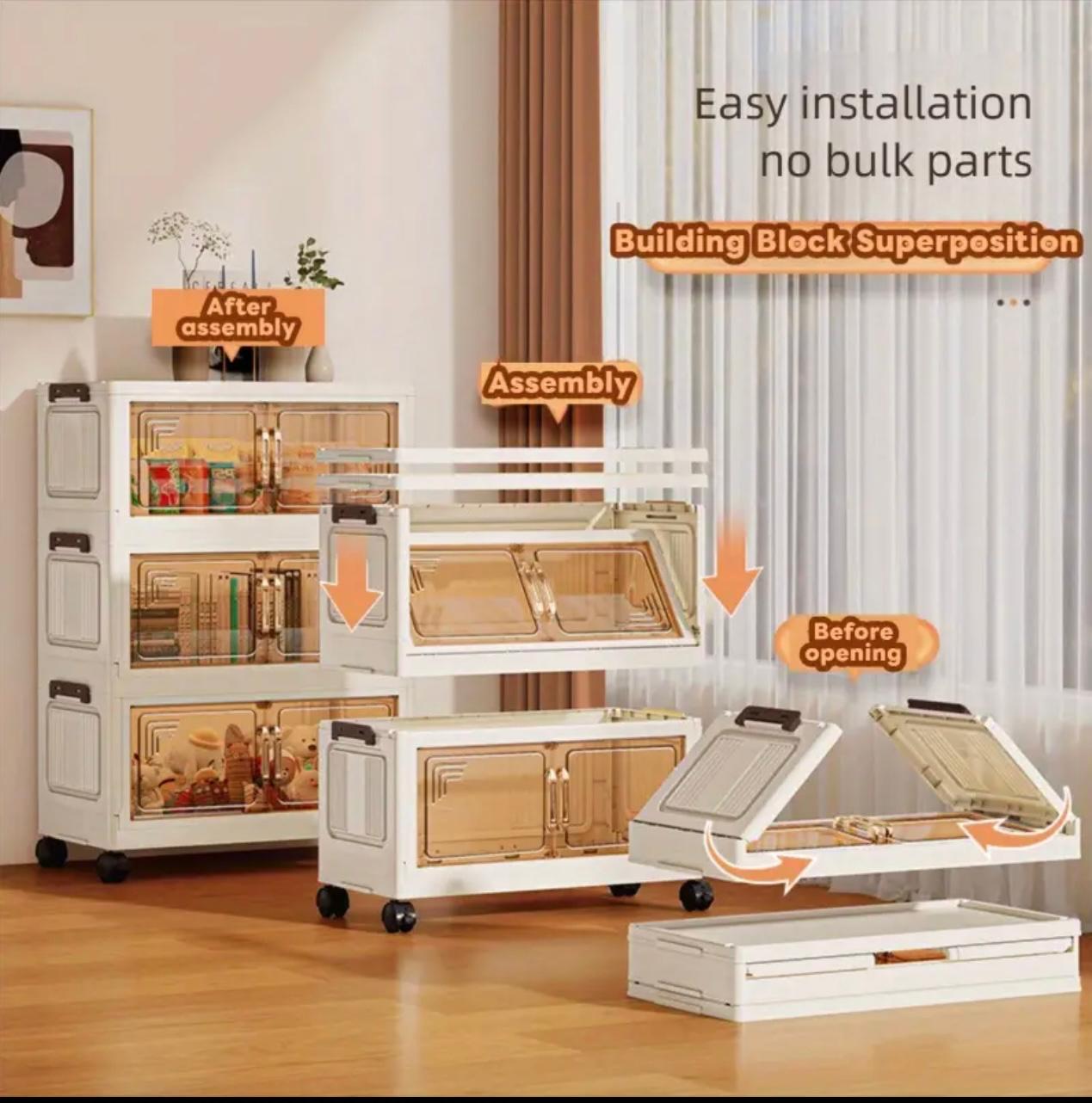 خزانة تخزين دوارة مكونة من 6 طبقات بعجلات - منظم نحيف وكبير السعة للمطبخ والمخزن والمكتب