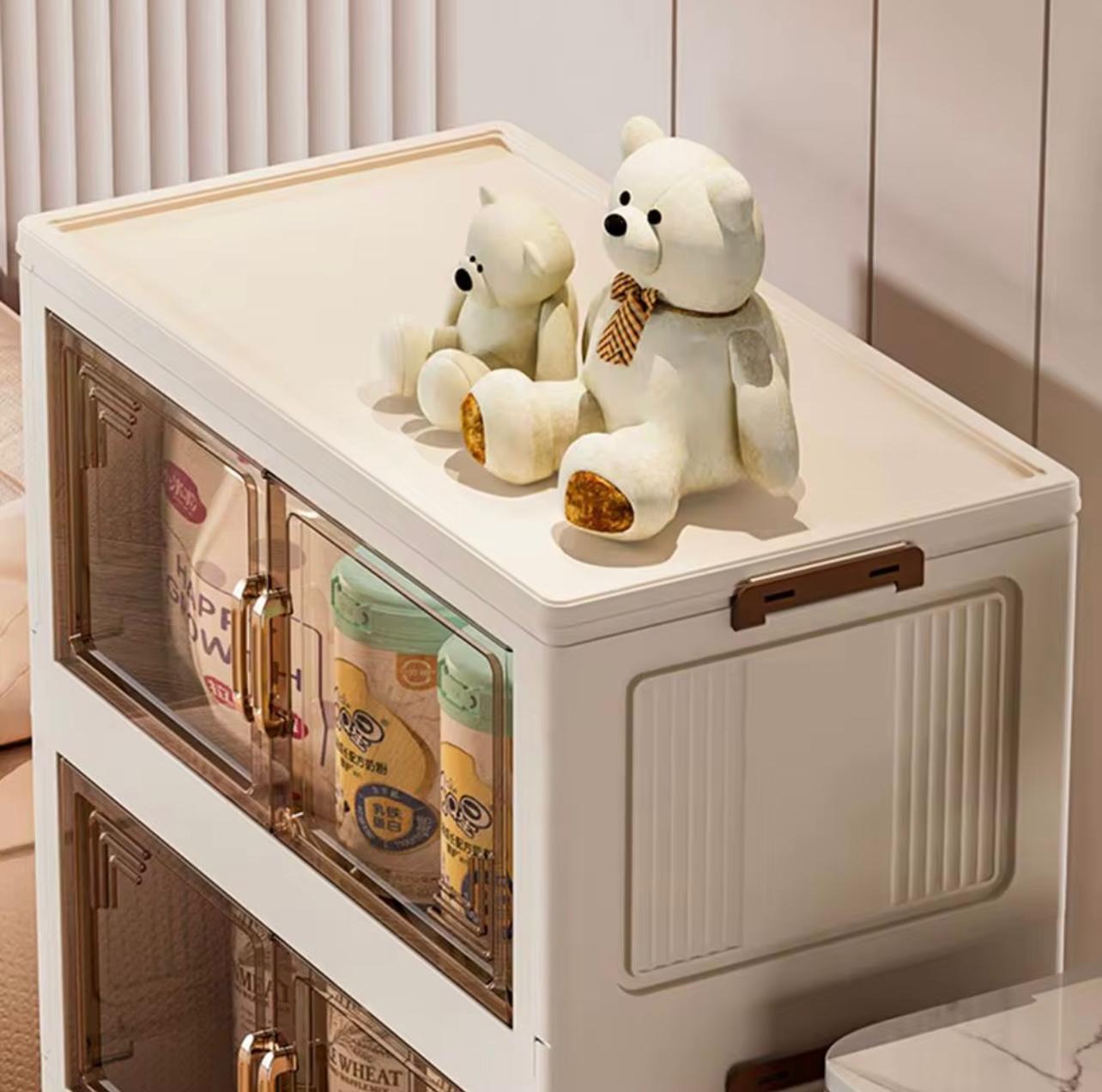 خزانة تخزين دوارة ذات 3 طبقات بعجلات - منظم رفيع موفر للمساحة للمطبخ والمخزن والمكتب