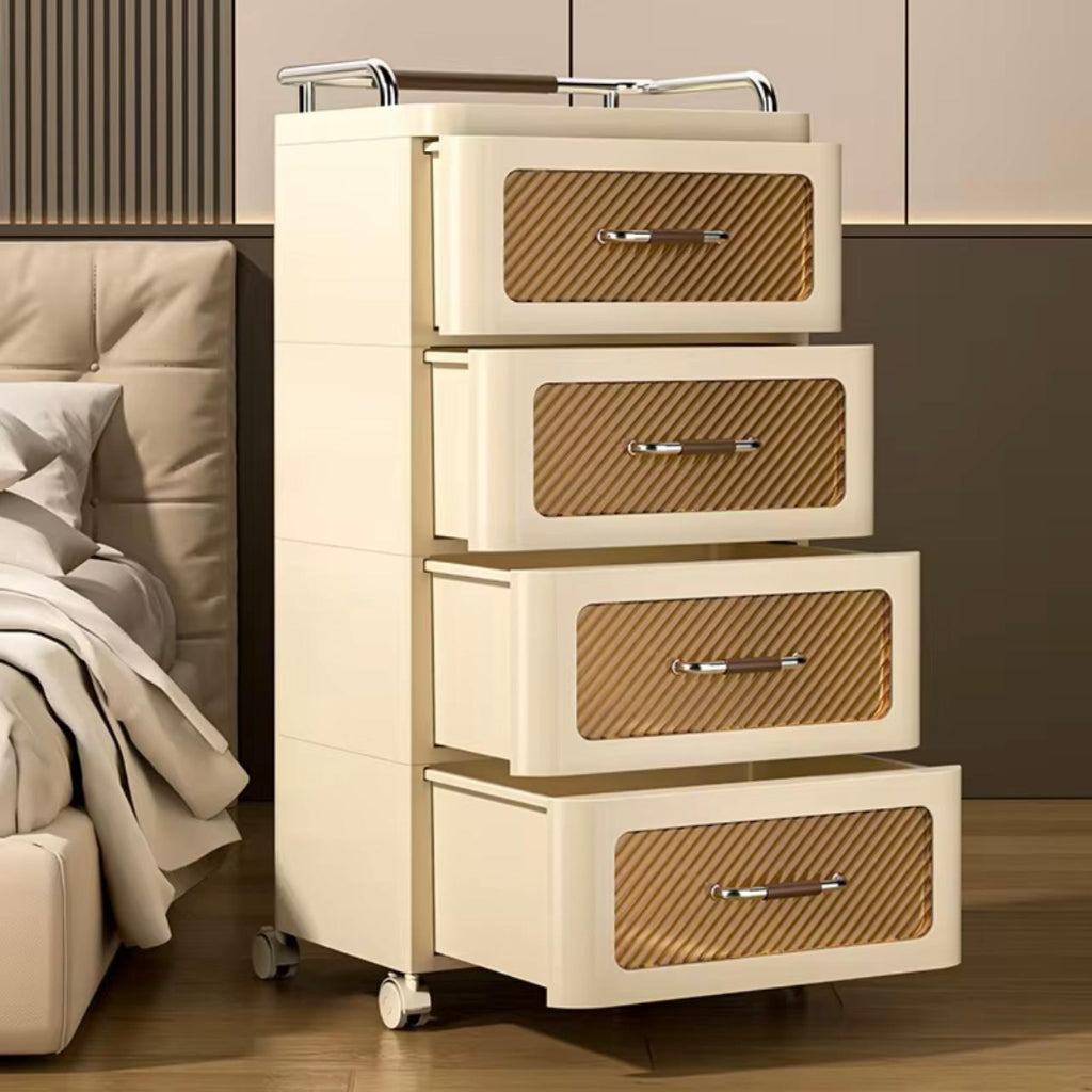 4 Layers Modern Kitchen Plastic Storage Drawer Living Room Home Organize Storage Cabinet With Wheels Storage Drawers