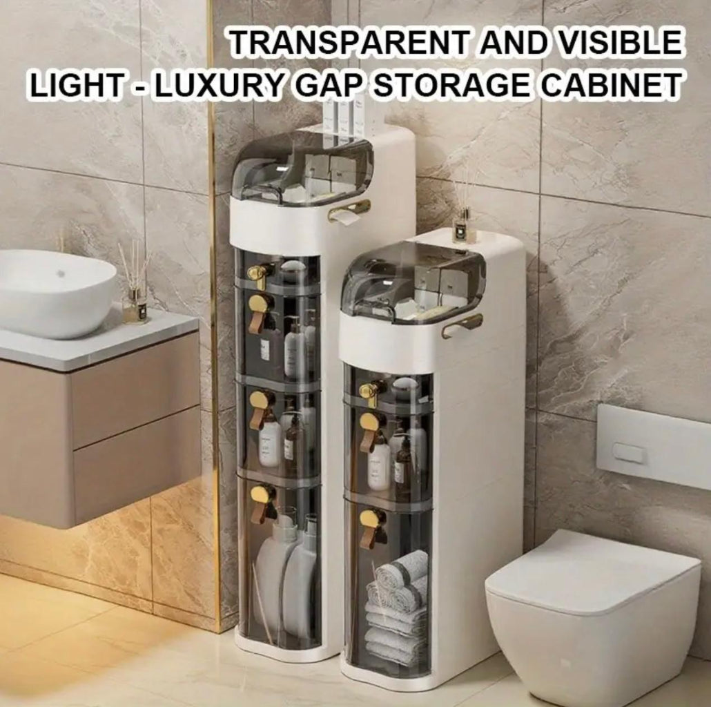 Wide Smart Storage Cabinet – 5-Drawer Multi-Layer Plastic Organizer for Home & Kitchen