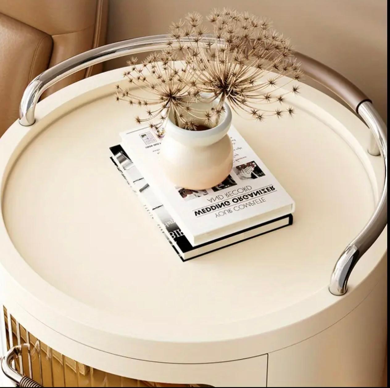 خزانة تخزين فاخرة حديثة بثلاثة أدراج مع عجلات وتصميم أمامي زجاجي – منظم بلاستيكي متعدد الوظائف للمنزل والمكتب