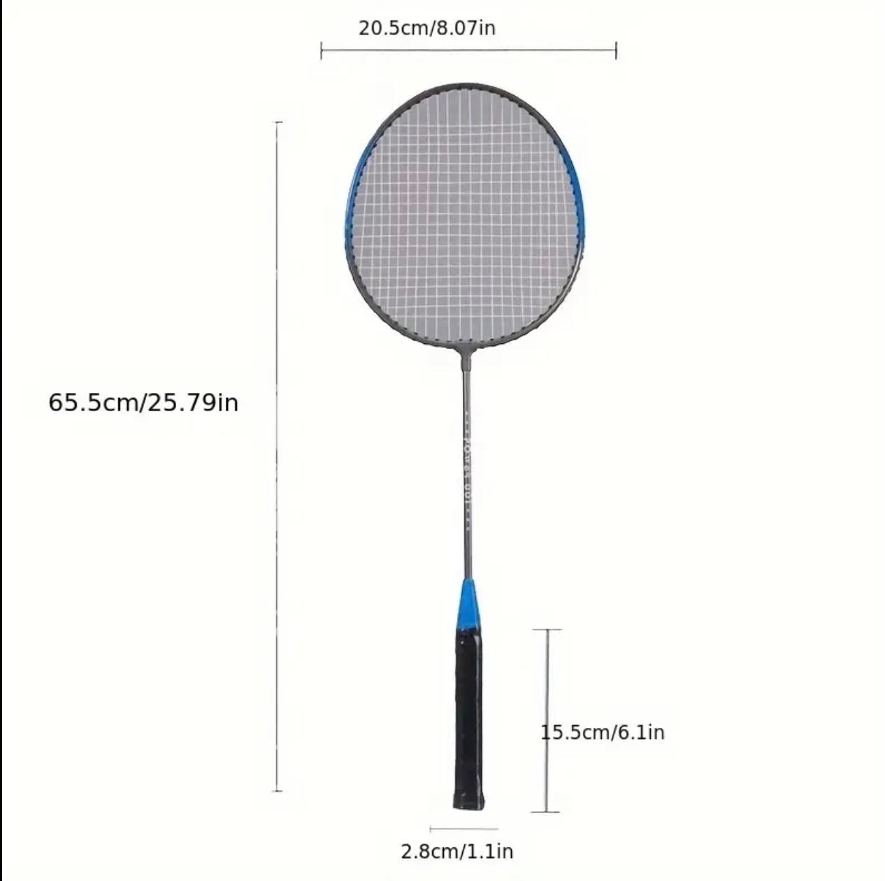 Lightweight Iron Alloy Badminton Racket Set – Includes Bag & 2 Shuttlecocks
