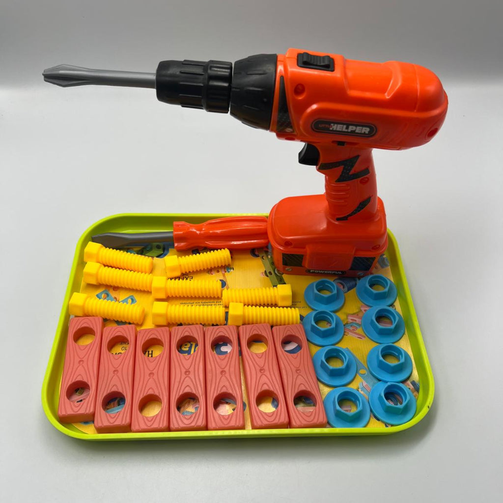 مجموعة أدوات الحفر الكهربائية اليدوية للأطفال - لعبة تعليمية ممتعة للأولاد والبنات