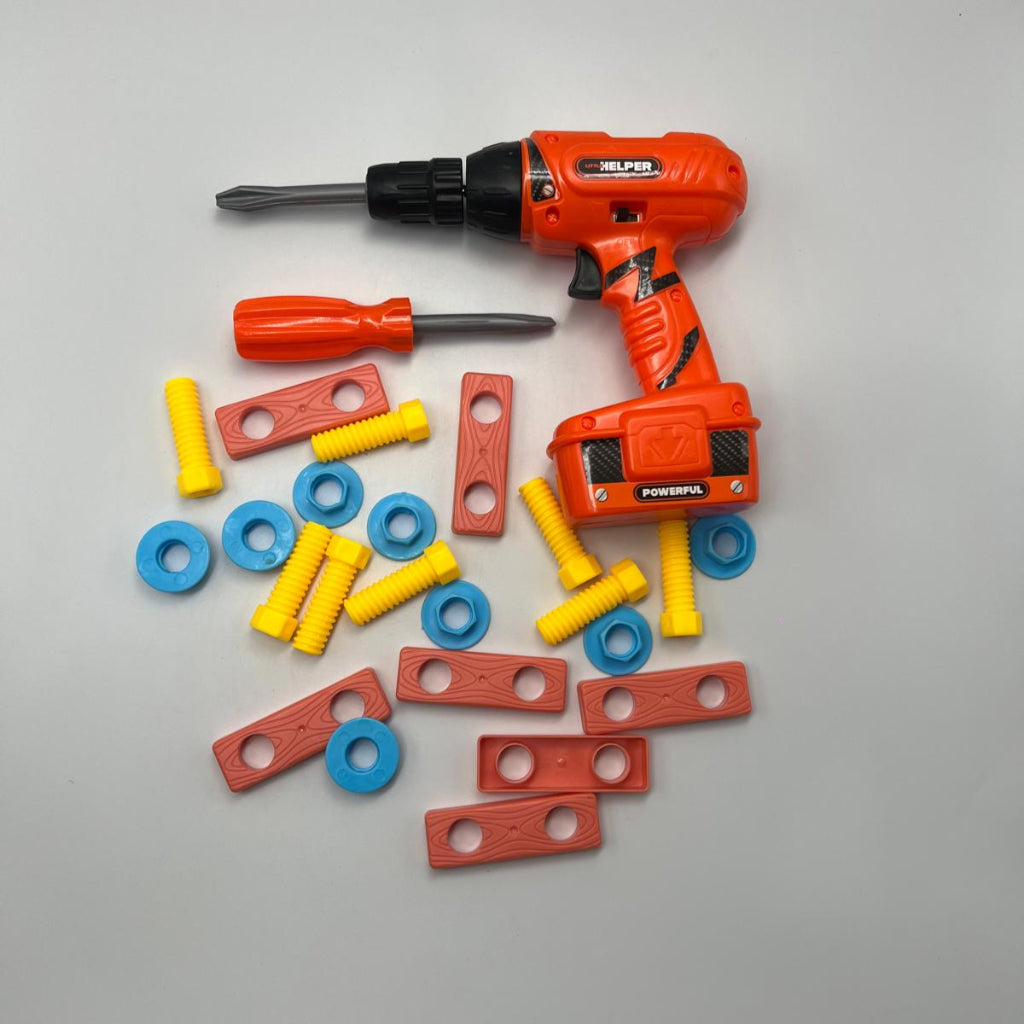 مجموعة أدوات الحفر الكهربائية اليدوية للأطفال - لعبة تعليمية ممتعة للأولاد والبنات