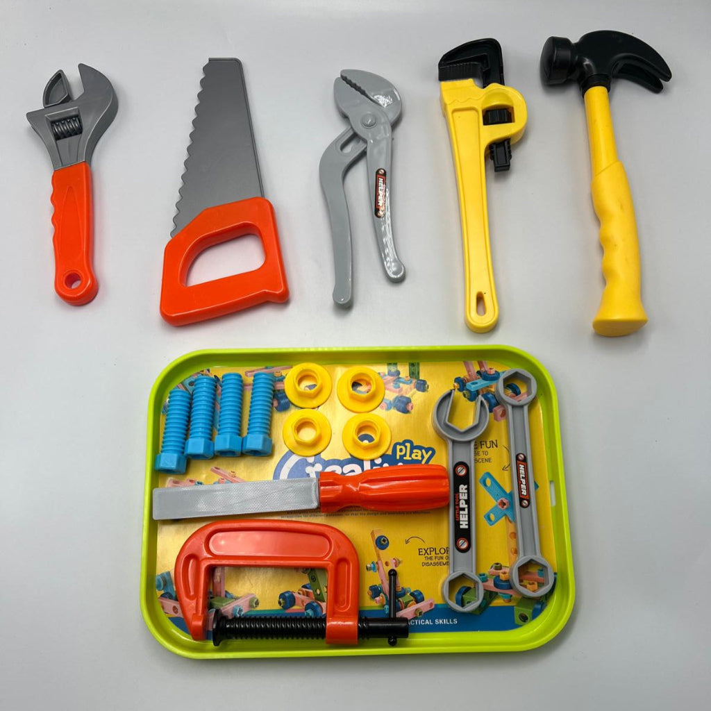 Children's play tool set, realistic repair tools to enhance kids' hands-on and thinking skills