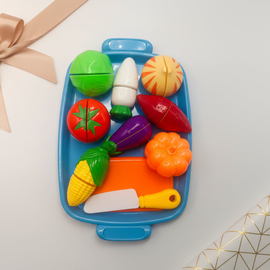 Vegetable cutting set, colorful kitchen play toys, pretend cooking and learning kitchen toy set,