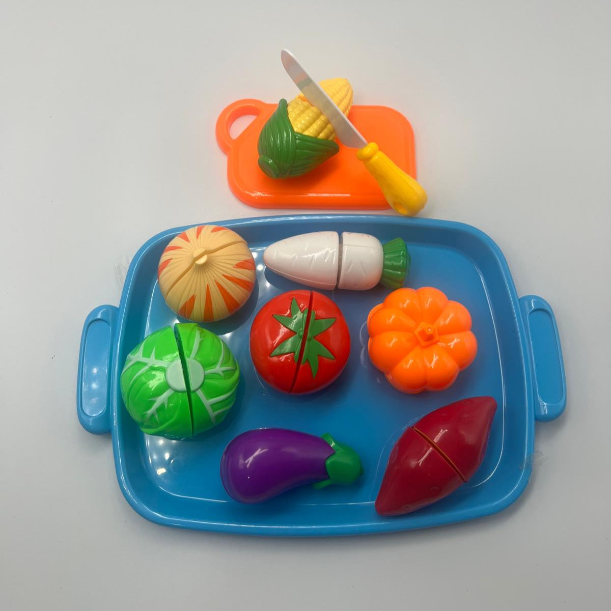 Vegetable cutting set, colorful kitchen play toys, pretend cooking and learning kitchen toy set,