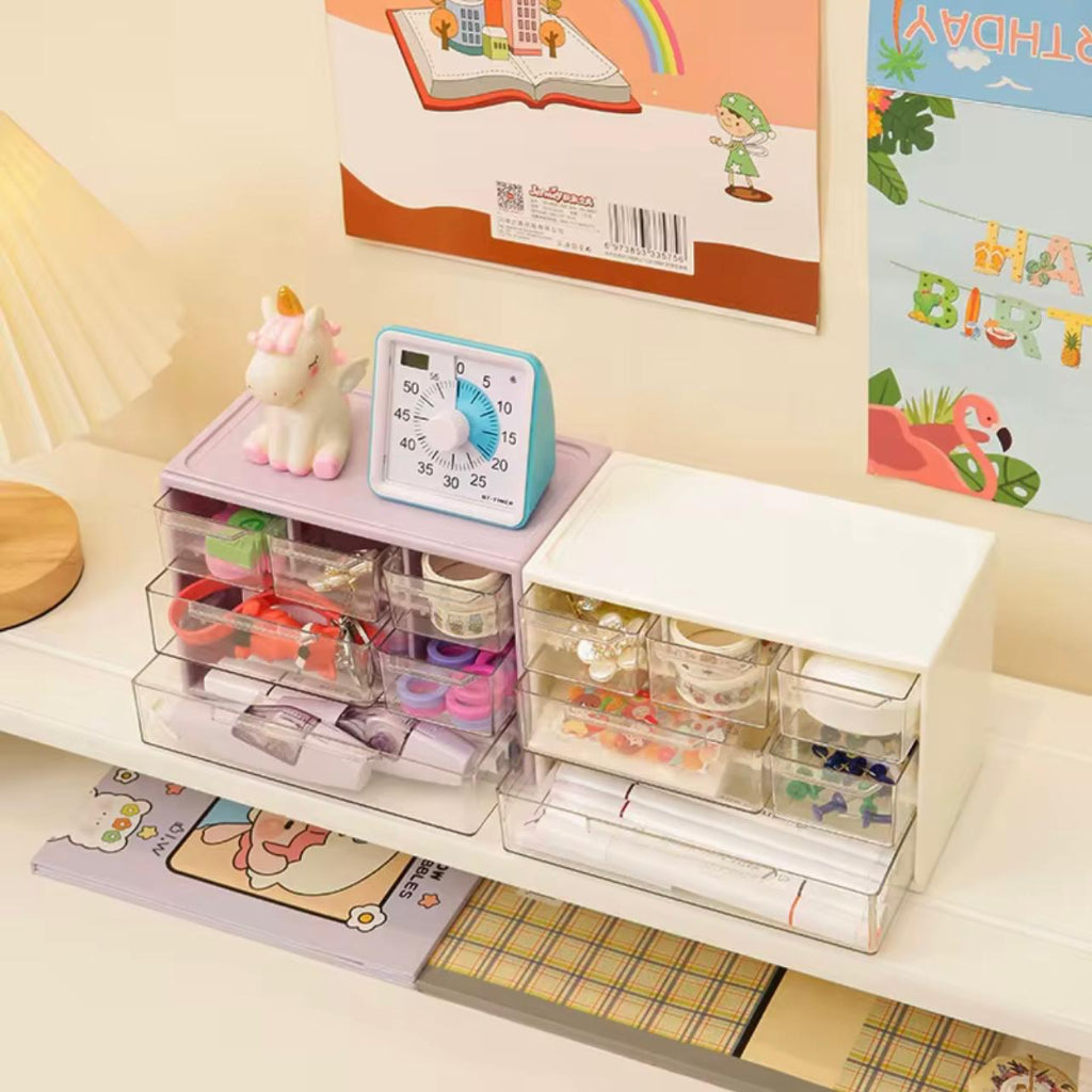 Multi-Functional Transparent Drawer Jewelry Box & Accessories Organizer