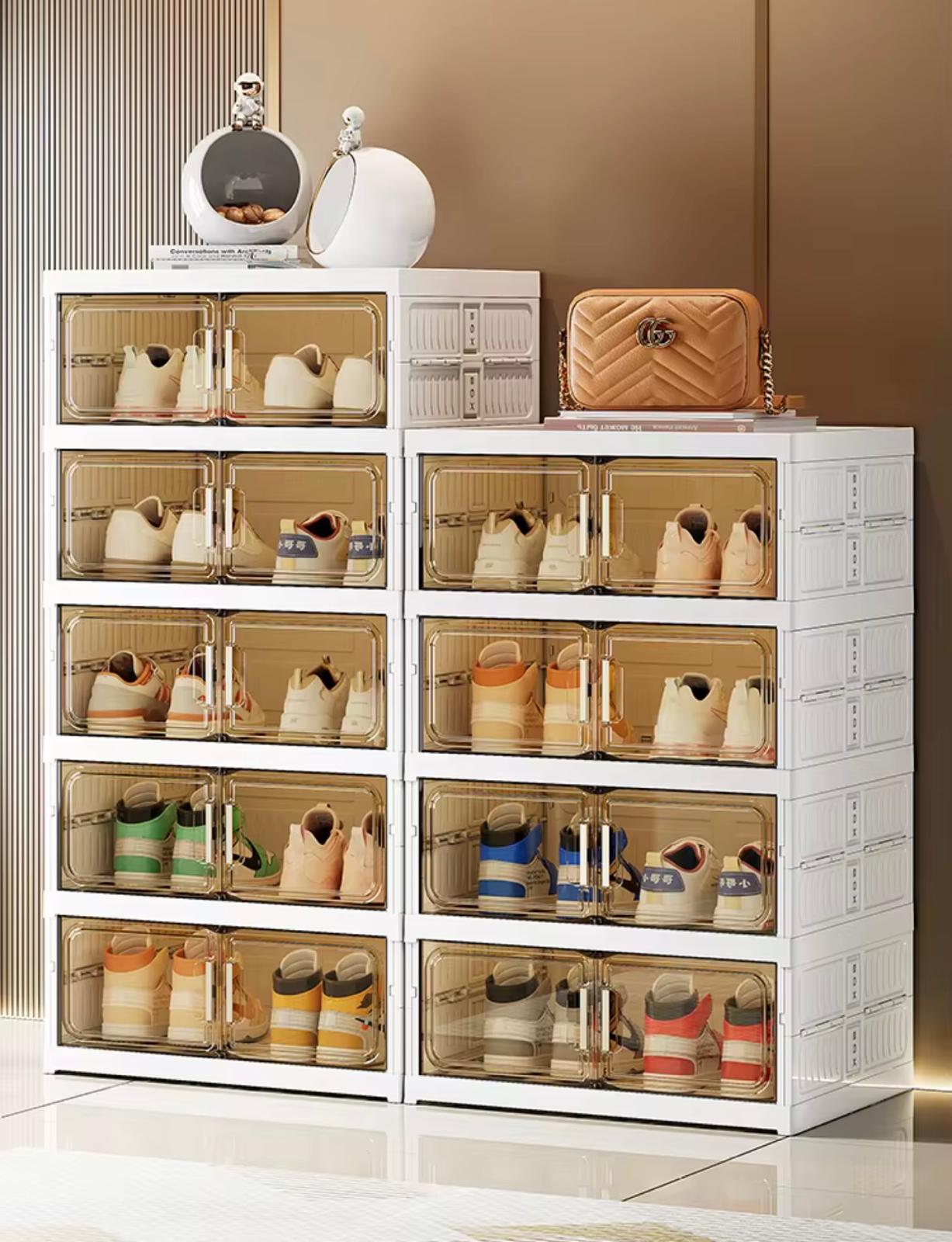 صندوق تخزين قابل للطي ومنظم من 6 طبقات مقاوم للغبار