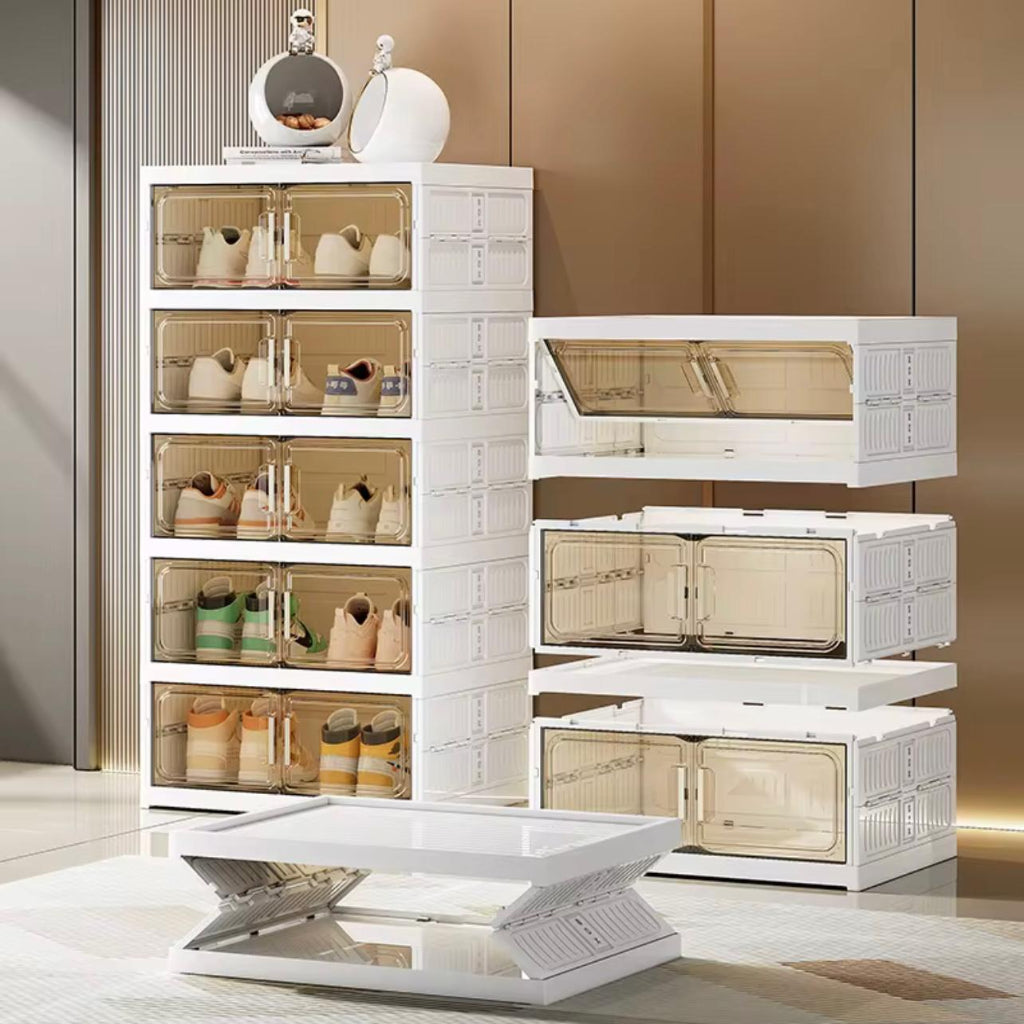 صندوق تخزين قابل للطي ومنظم من 6 طبقات مقاوم للغبار