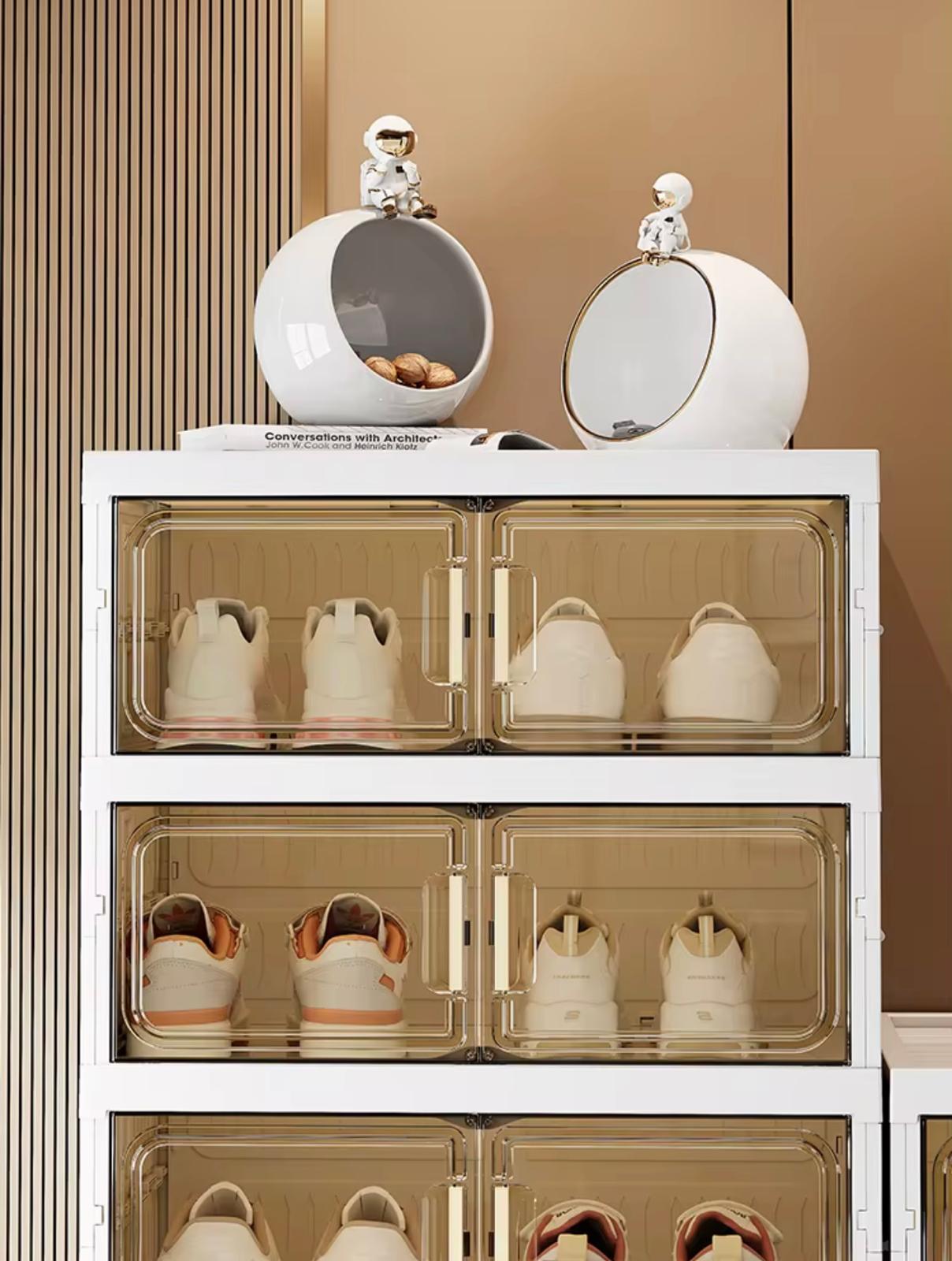 صندوق تخزين قابل للطي ومنظم من 6 طبقات مقاوم للغبار