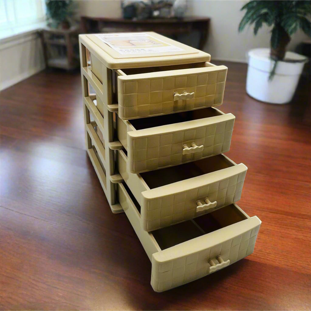 4 Drawer Plastic Storage Box ( Size - 25x15x22 cm ) Organizer Drawers for Accessories