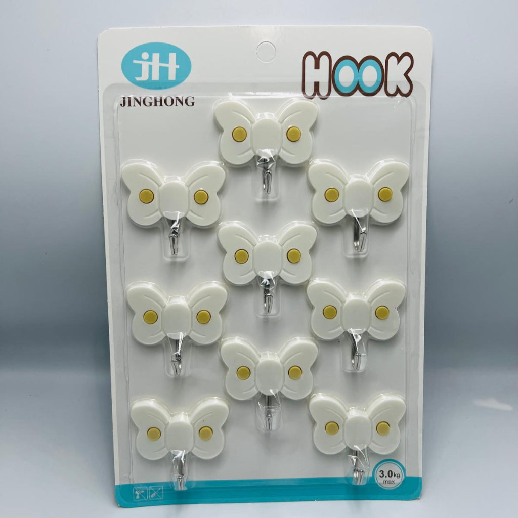 Self Adhesive Wall Hooks, PVC Waterproof Heavy Duty Sticky Plastic Hooks | Hanging Capacity 3 KG Max