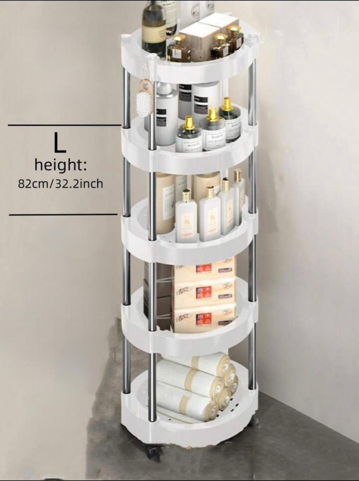 3 Layer Movable Bathroom Toiletries Storage Rack, Home Kitchen, Living Room, Bathroom, Dormitory..
