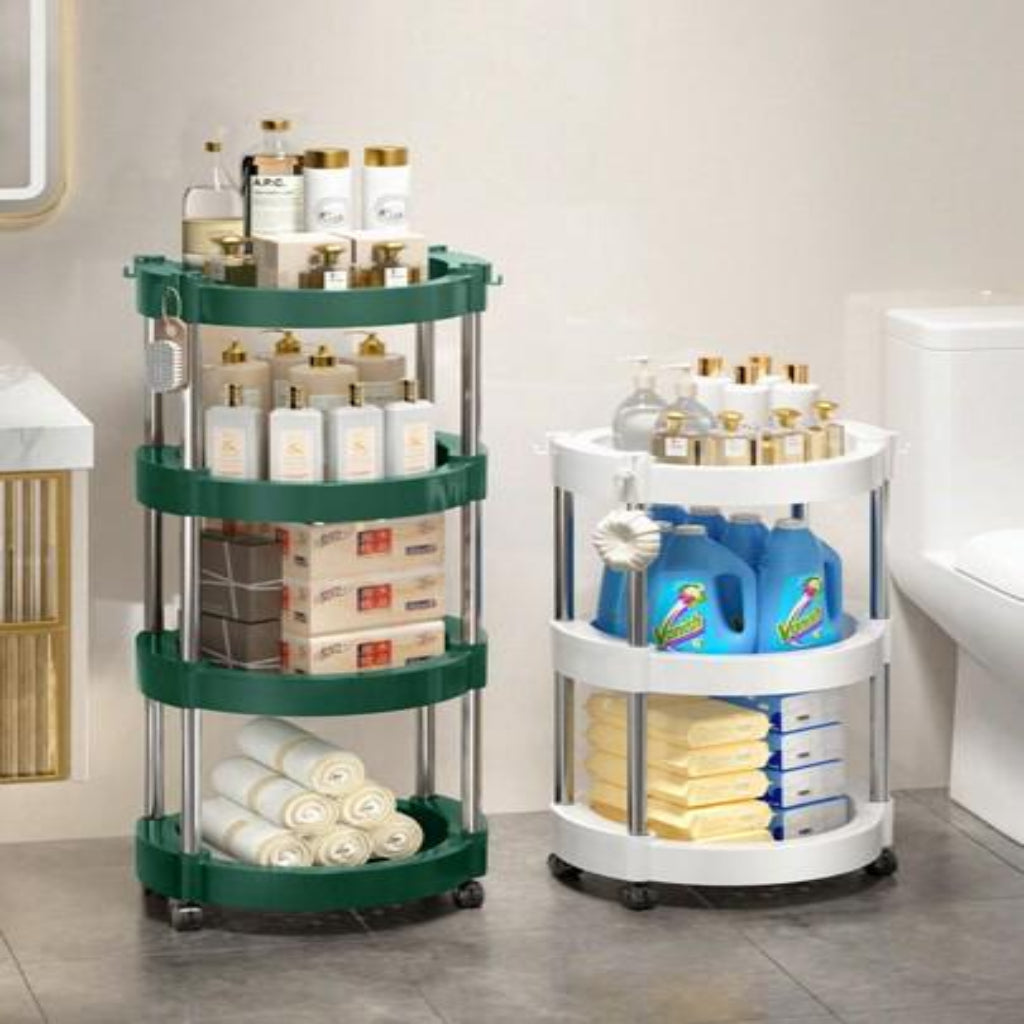 3 Layer Movable Bathroom Toiletries Storage Rack, Home Kitchen, Living Room, Bathroom, Dormitory..