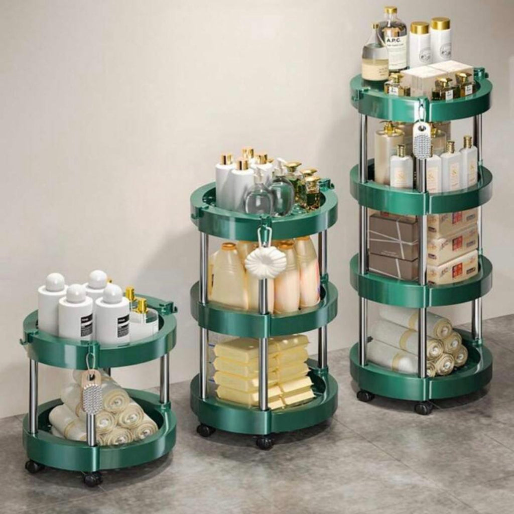 3 Layer Movable Bathroom Toiletries Storage Rack, Home Kitchen, Living Room, Bathroom, Dormitory..