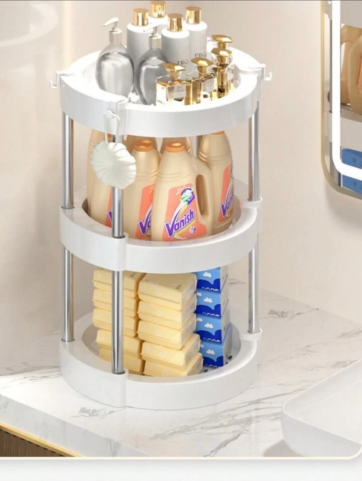 3 Layer Movable Bathroom Toiletries Storage Rack, Home Kitchen, Living Room, Bathroom, Dormitory..
