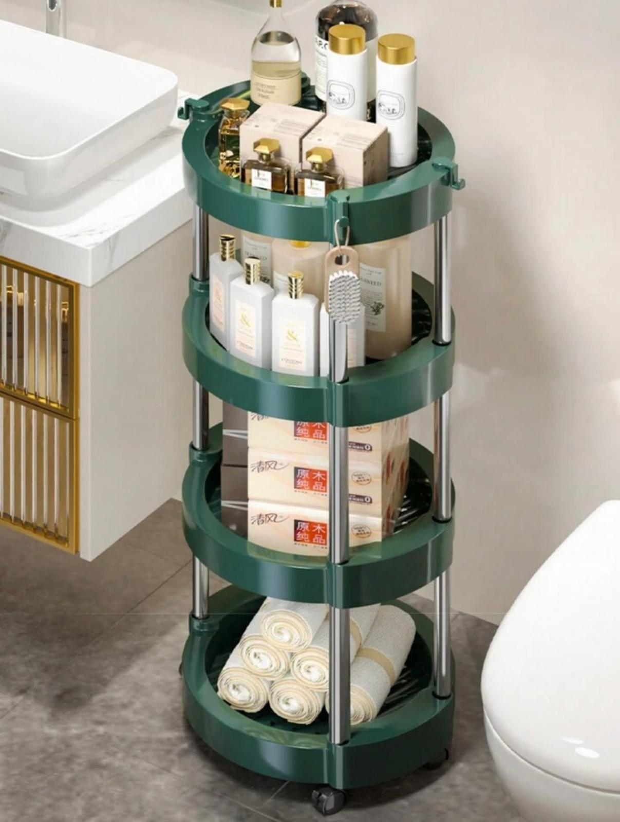 3 Layer Movable Bathroom Toiletries Storage Rack, Home Kitchen, Living Room, Bathroom, Dormitory..
