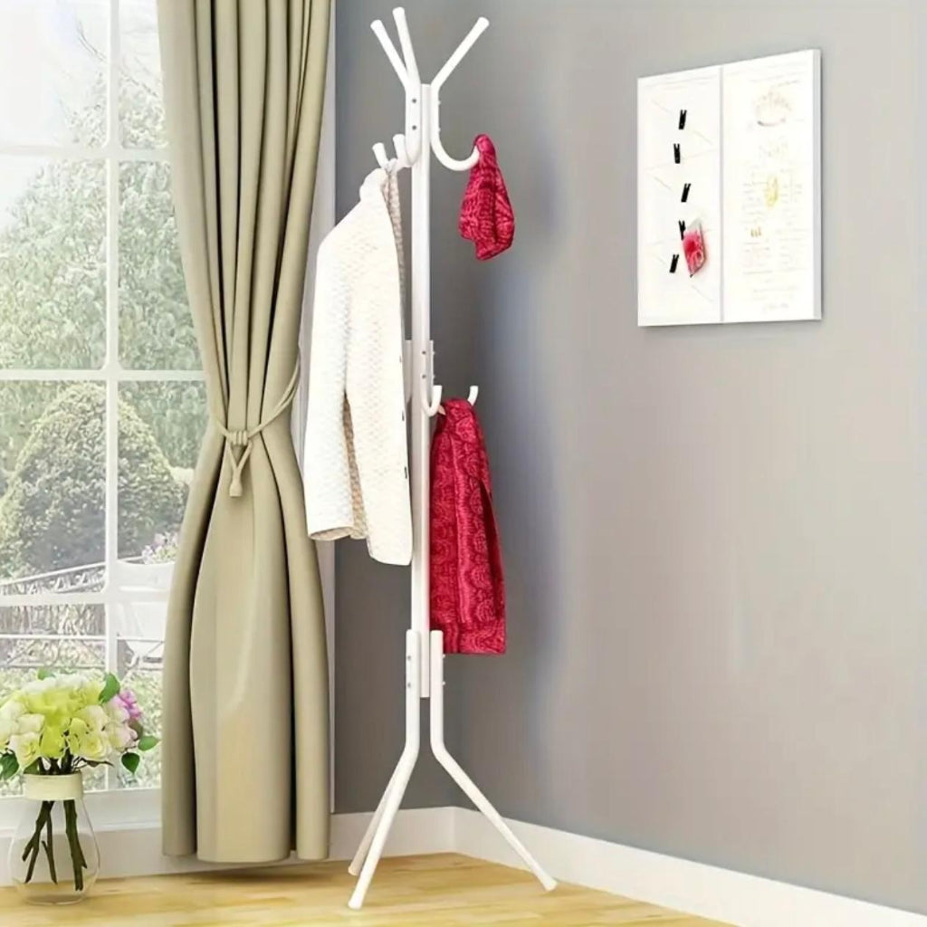 رف معطف معدني قائم بذاته بـ 9 خطافات