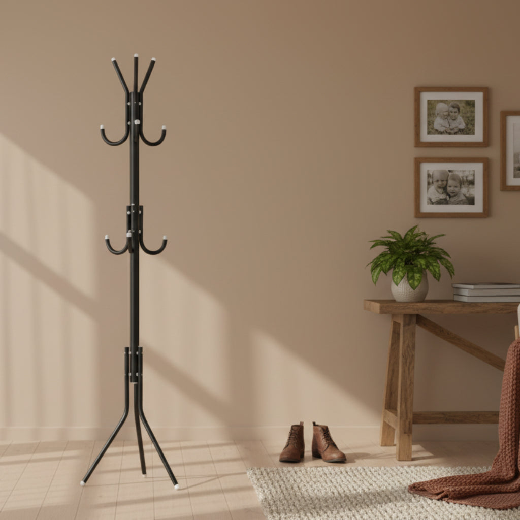 9-Hook Freestanding Metal Coat Rack