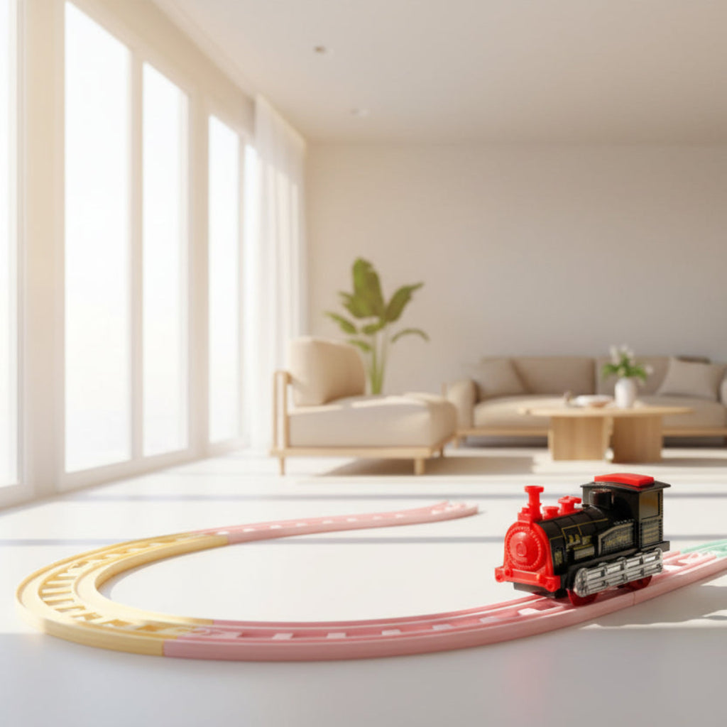 Electric Rail Toys Train Model Classic Battery operated Adjustable Railway.