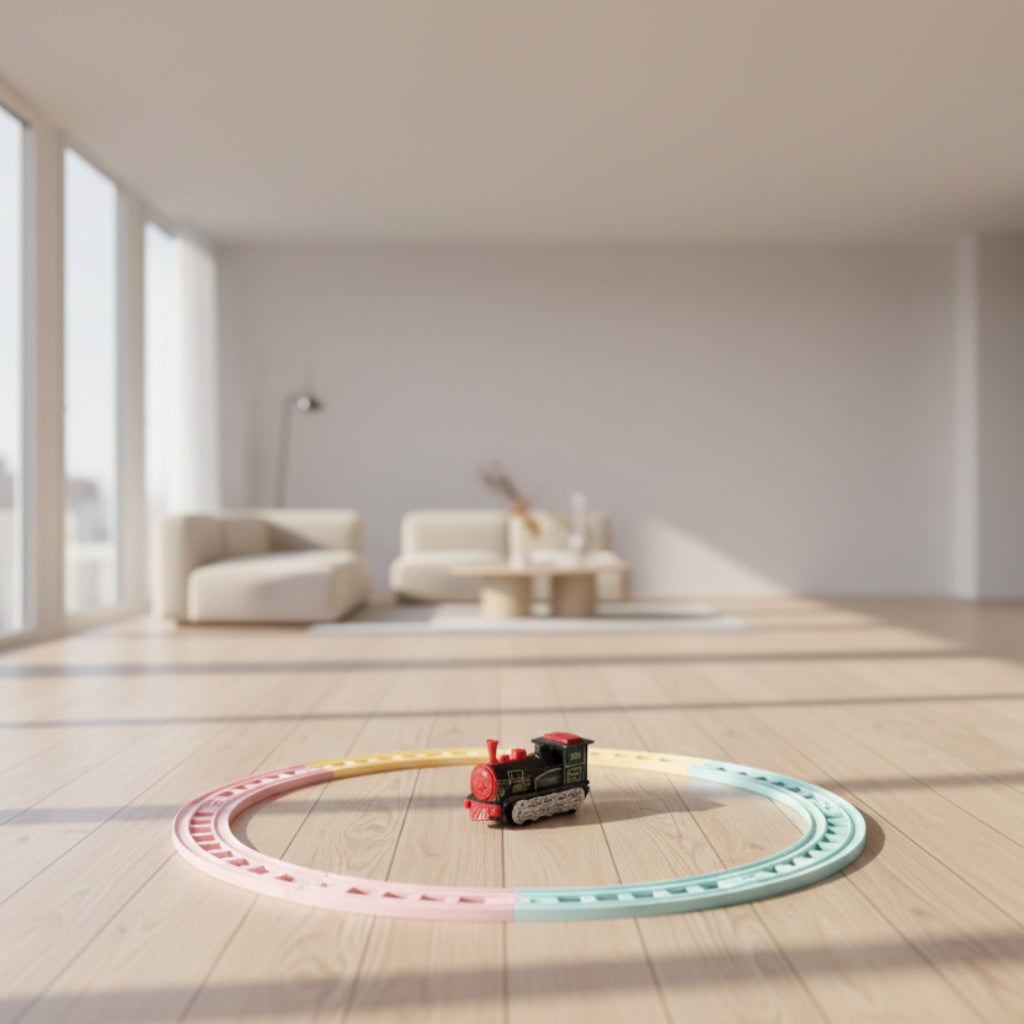 Electric Rail Toys Train Model Classic Battery operated Adjustable Railway.