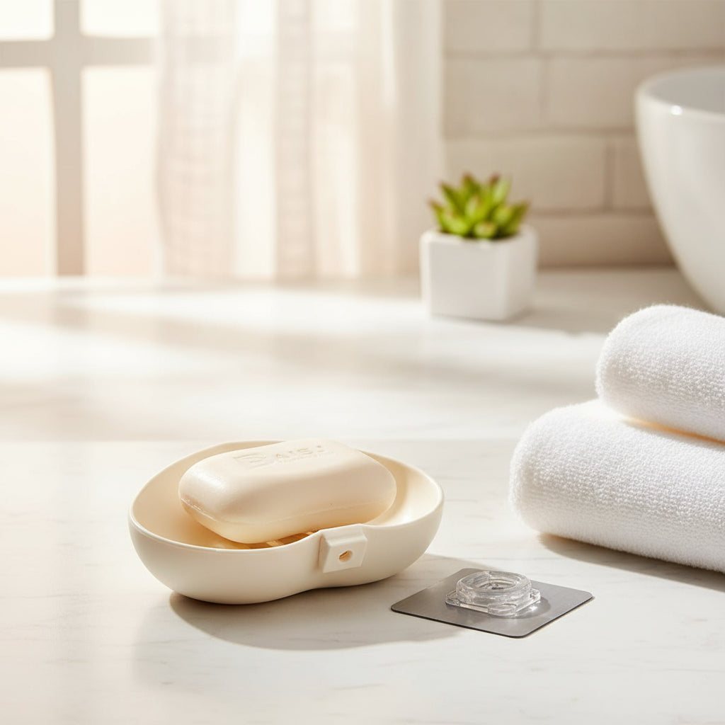 Heart Shape Soap Holder Wall Mounted Plastic Magic Sticker Series Self-Adhesive Holder