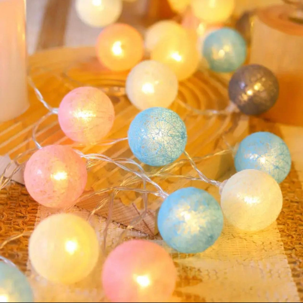 3M 20-LED Pastel Ball String Lights – Battery Operated Fairy Lights for Bedroom, Wedding & Party Décor
