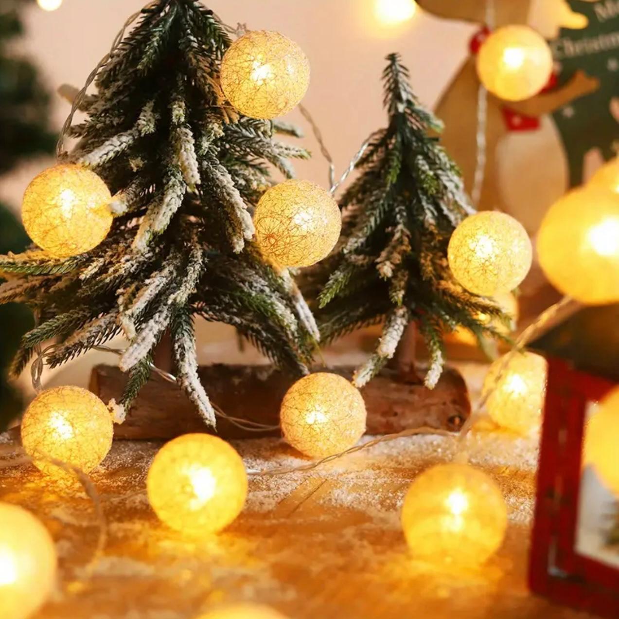 3M 20 Led Battery-Powered Beaded Fairy String Lights – Elegant Handmade Beige Lights for Bedroom, Wedding & Party Décor