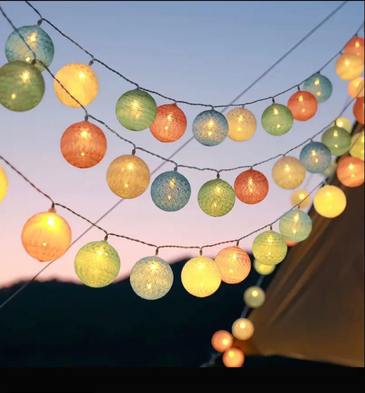 3M 20-LED سلسلة أضواء باستيل كروية - أضواء خرافية تعمل بالبطارية لغرفة النوم وديكور الزفاف والحفلات