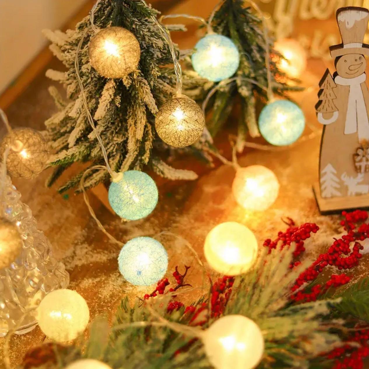 3M 20-LED سلسلة أضواء باستيل كروية - أضواء خرافية تعمل بالبطارية لغرفة النوم وديكور الزفاف والحفلات