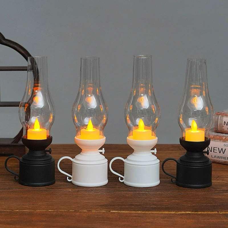 مصباح شمعة إلكتروني LED مصباح قديم محمول للتخييم والاستخدام في حالات الطوارئ