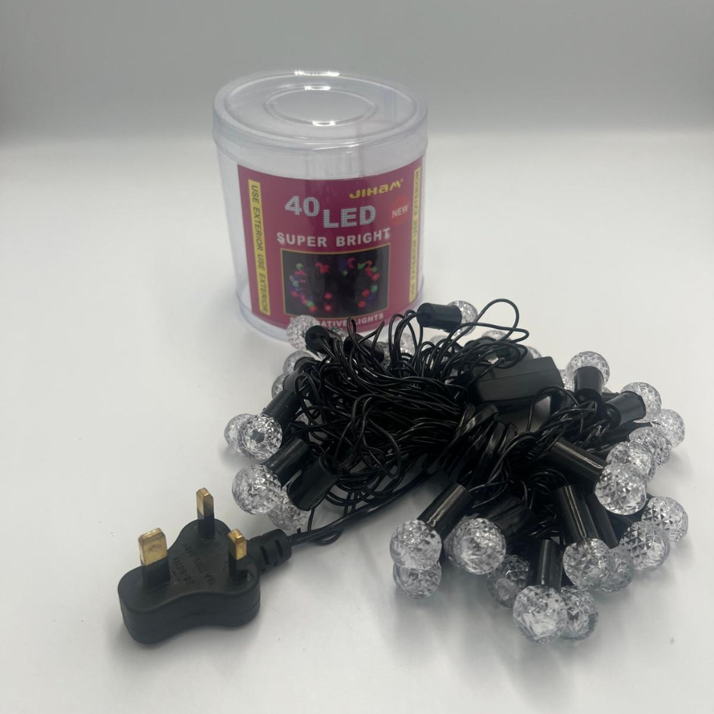 3M 40-LED Decorative String Lights – 3-Pin Plug Powered Fairy Lights for Home, Party & Festival Décor