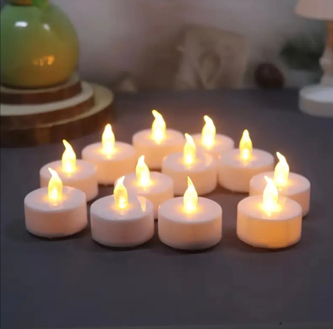 مجموعة مصابيح شموع LED وامضة تعمل بالبطارية مكونة من 12 قطعة