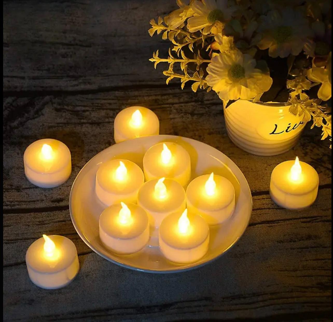 مجموعة مصابيح شموع LED وامضة تعمل بالبطارية مكونة من 12 قطعة