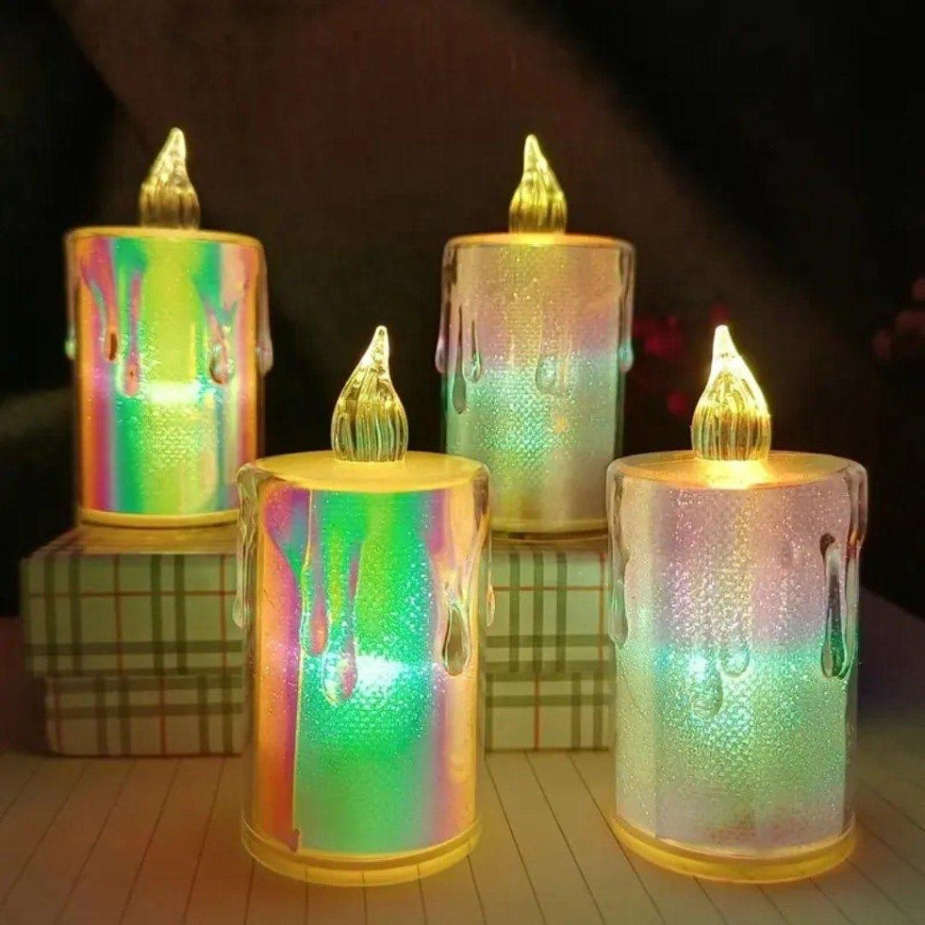1-Piece Multicolor LED Candle Light – Flameless, Battery Powered