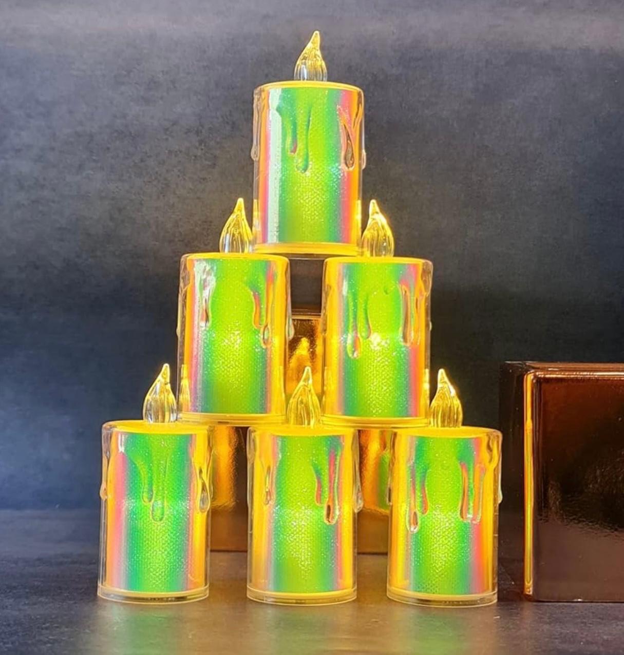 1-Piece Multicolor LED Candle Light – Flameless, Battery Powered