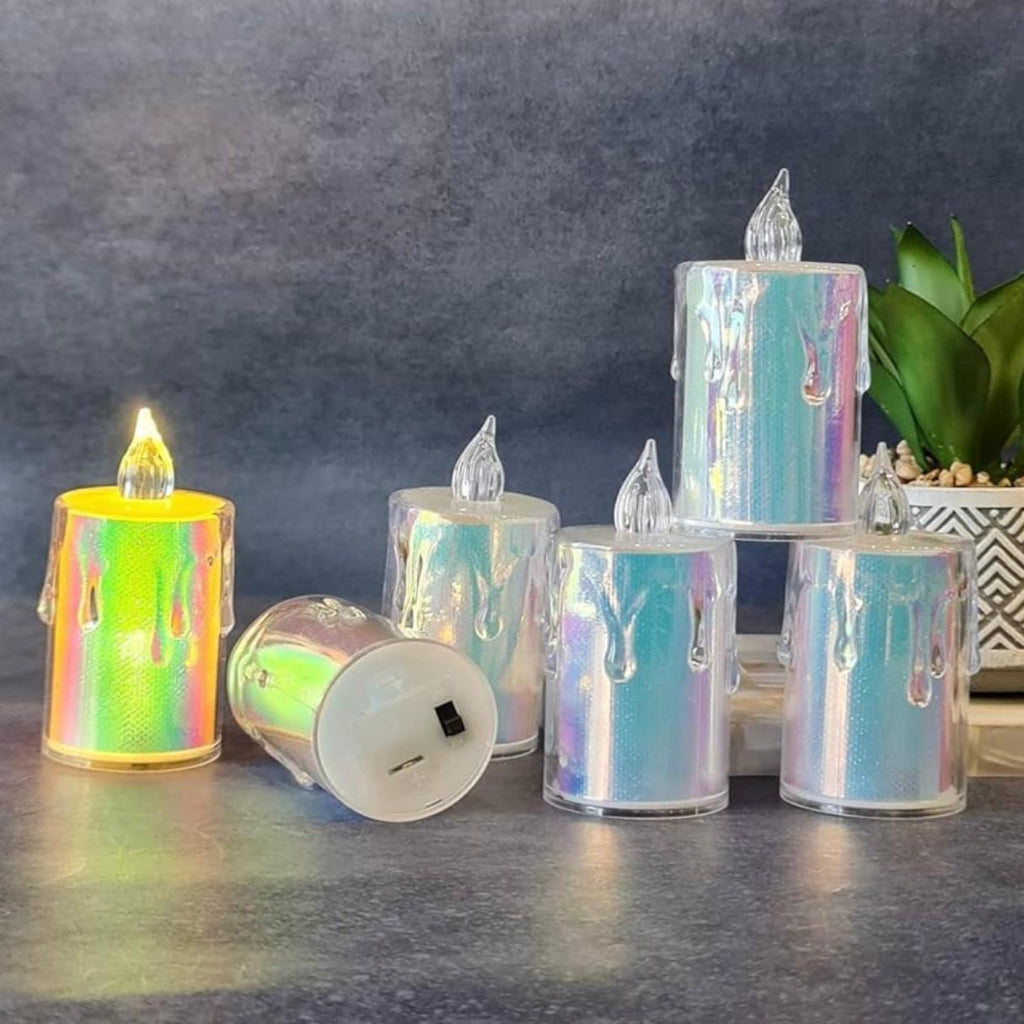 1-Piece Multicolor LED Candle Light – Flameless, Battery Powered
