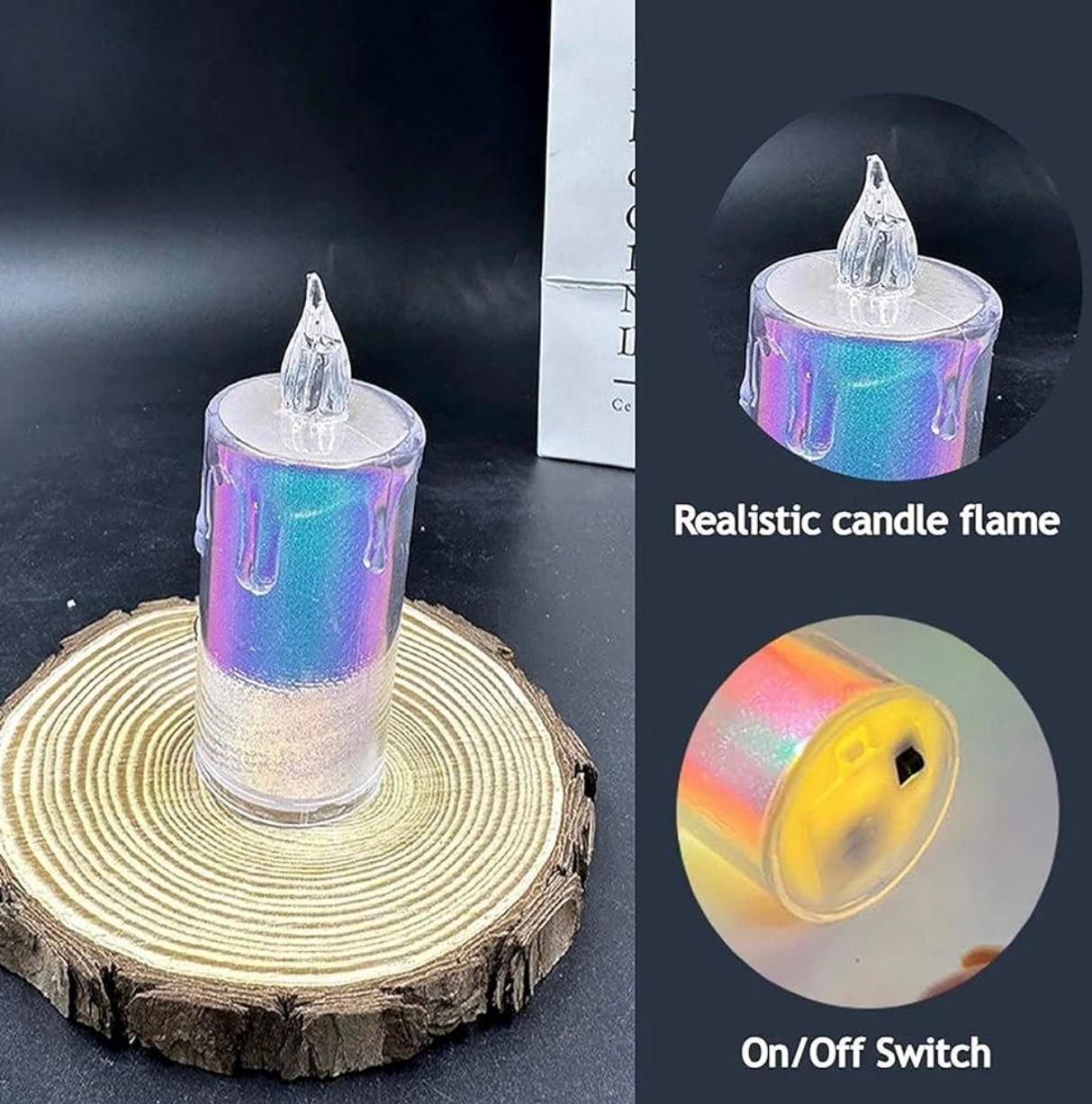 1-Piece Multicolor LED Candle Light – Flameless, Battery Powered