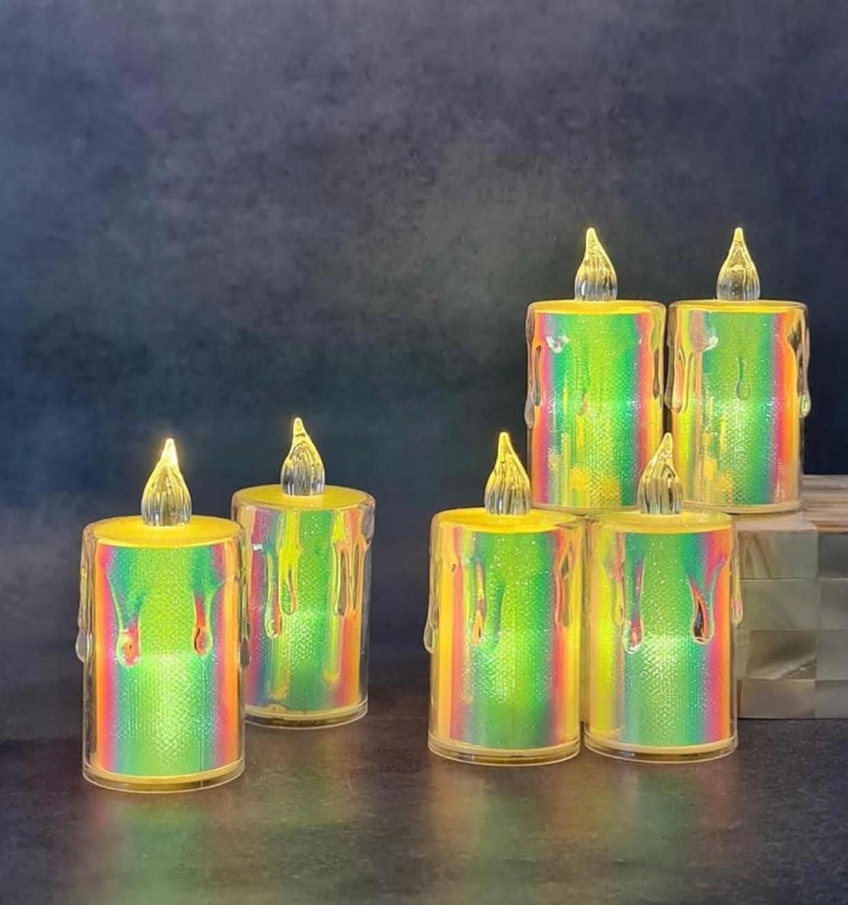 1-Piece Multicolor LED Candle Light – Flameless, Battery Powered