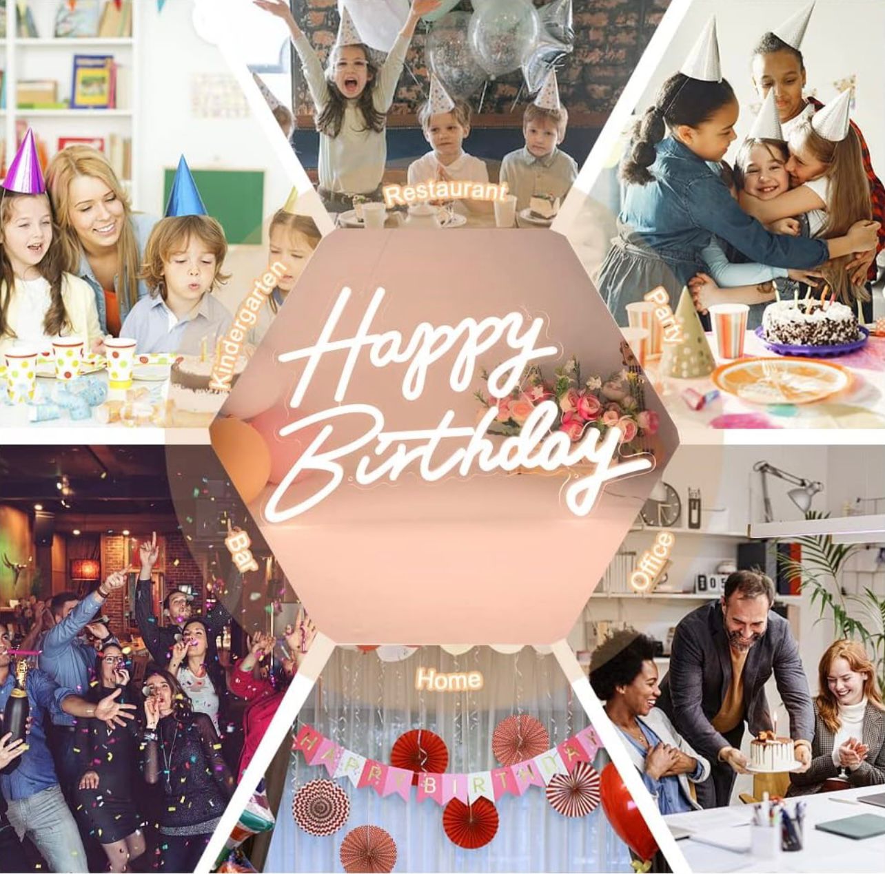 لافتة LED دافئة لعيد ميلاد سعيد - لوحة فنية مضيئة تعمل بمنفذ USB لتزيين الحفلات والغرفة